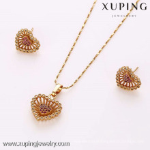 62223- Xuping Fine jewellri gold plated heart shape charm set